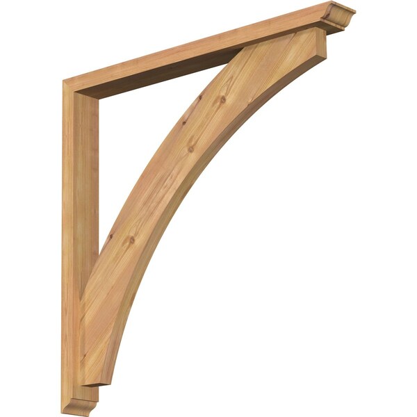 Ekena Millwork Thorton Traditional Smooth Bracket w/ Offset Brace, Western Red Cedar, 3 1/2"W x 32"D x 32"H BKT0402X32X32THR01SWR - main